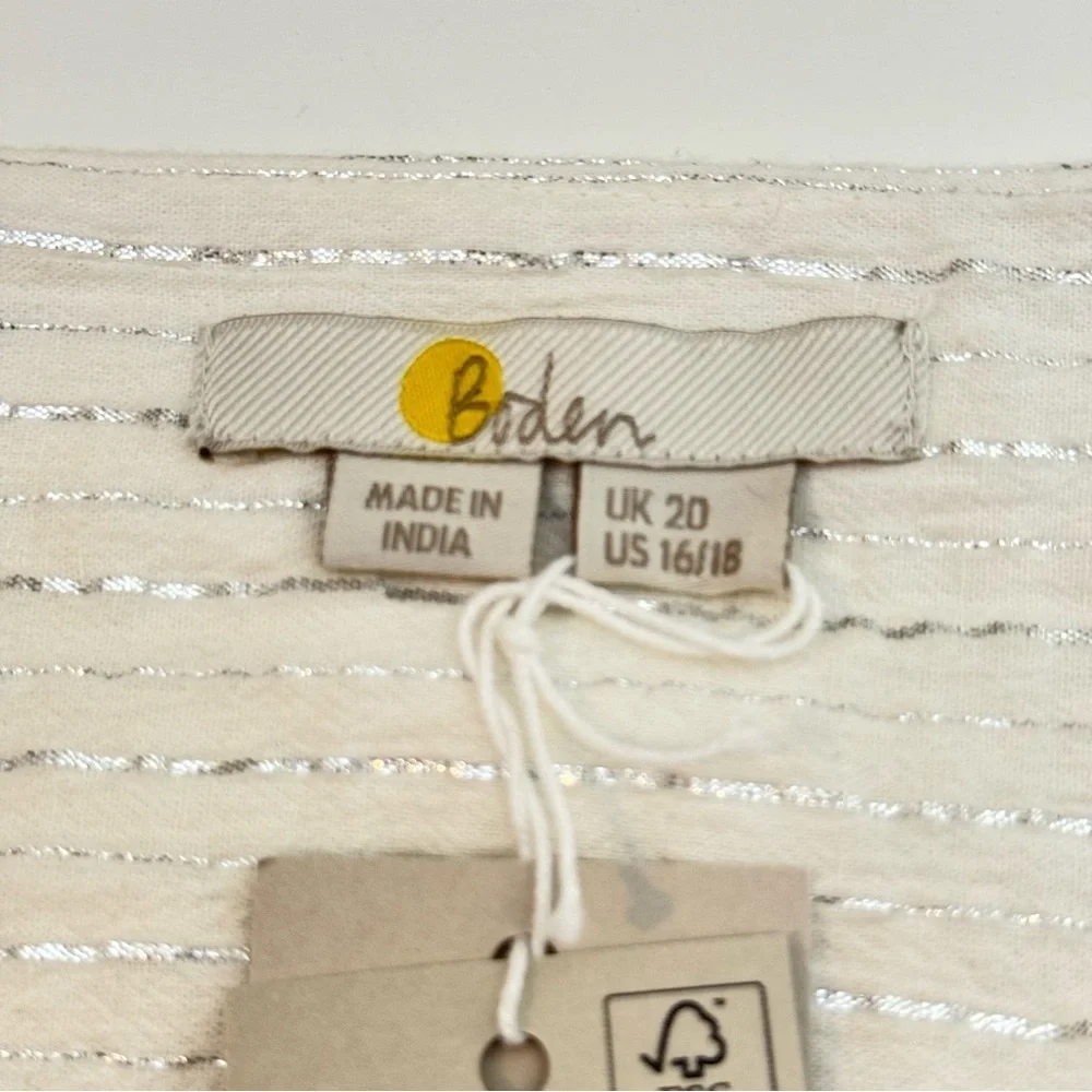 BODEN LUREX SMOCKED CROP TOP